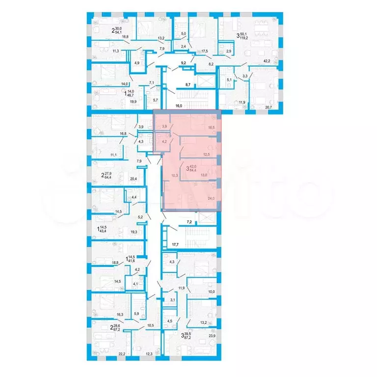 3-к. квартира, 84,4 м, 2/5 эт. - Фото 1