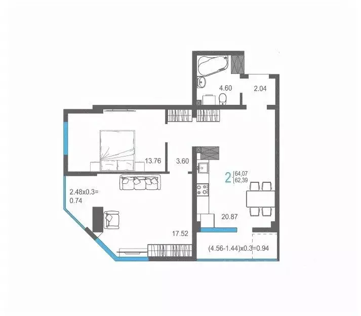 2-к кв. Крым, Ялта ул. Кирова, 155Ак1 (64.07 м) - Фото 1