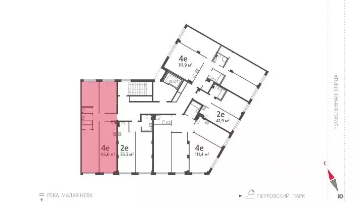 3-к кв. Санкт-Петербург Ремесленная ул., 15 (94.2 м) - Фото 1