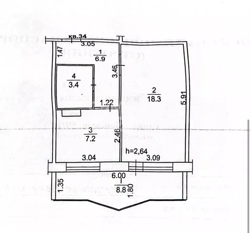 1-к кв. Томская область, Томск Ленская ул., 59/1 (35.8 м) - Фото 1