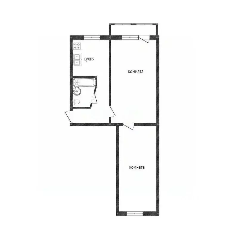 2-к кв. Иркутская область, Иркутск Детская ул., 35 (42.7 м) - Фото 2