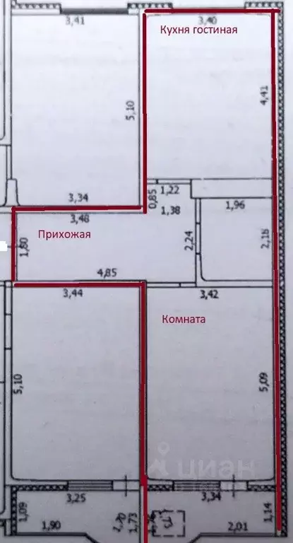 1-к кв. Оренбургская область, Оренбург просп. Гагарина, 21/7 (46.3 м) - Фото 2