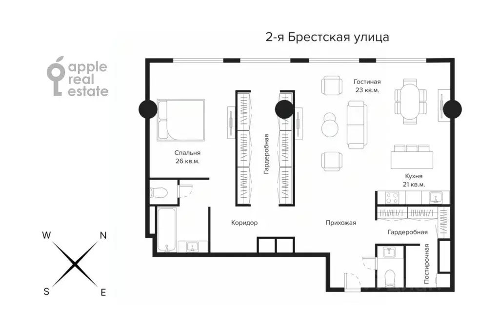 2-к кв. Москва Большая Грузинская ул., 69 (114.0 м) - Фото 2