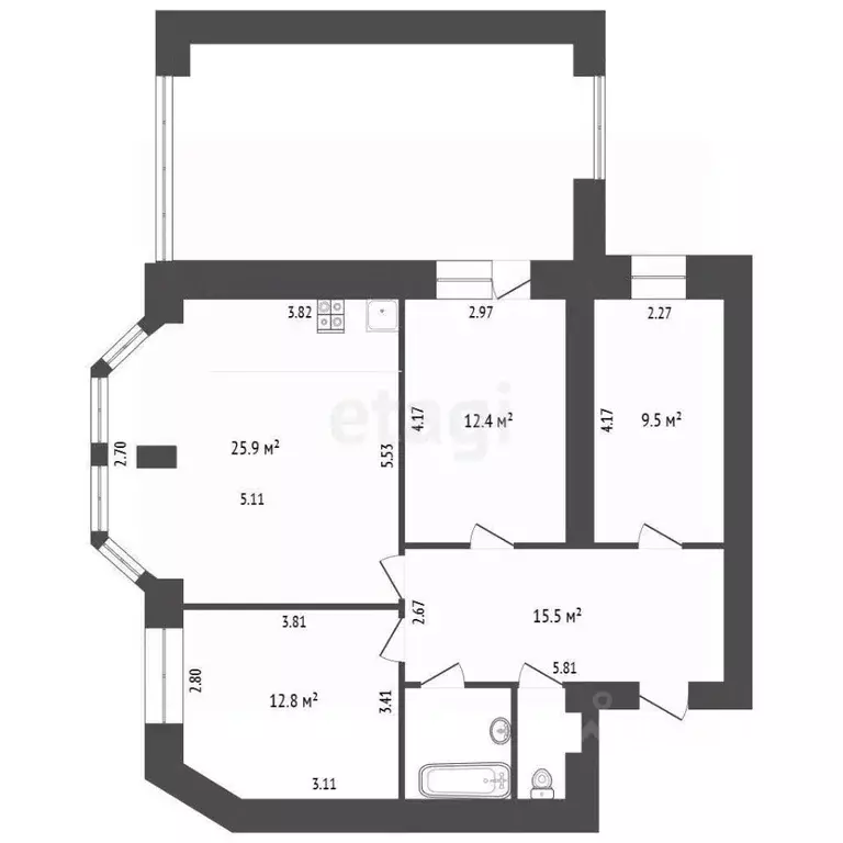 4-к кв. Ханты-Мансийский АО, Сургут Университетская ул., 29 (82.0 м) - Фото 2