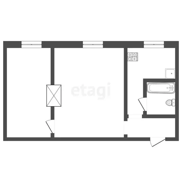 2-комнатная квартира: Камышлов, улица Карла Либкнехта, 3А (38.6 м) - Фото 1