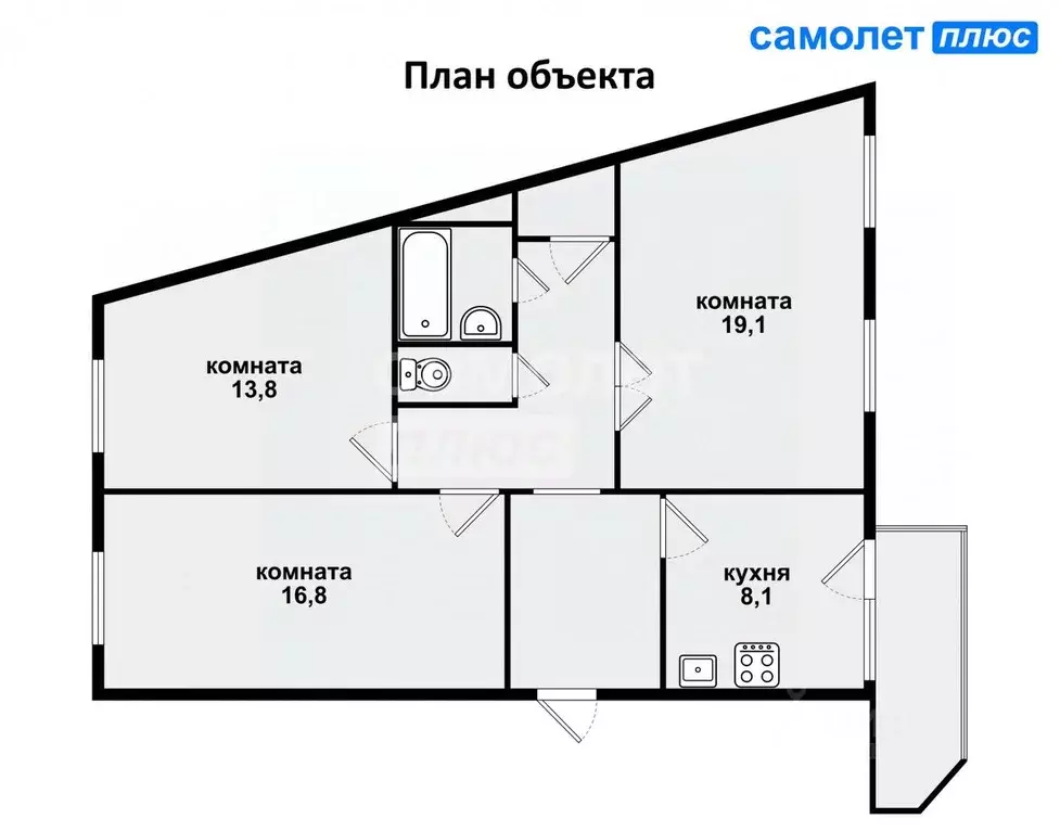 3-к кв. свердловская область, екатеринбург ул. анны бычковой, 20 (76.8 . - Фото 1