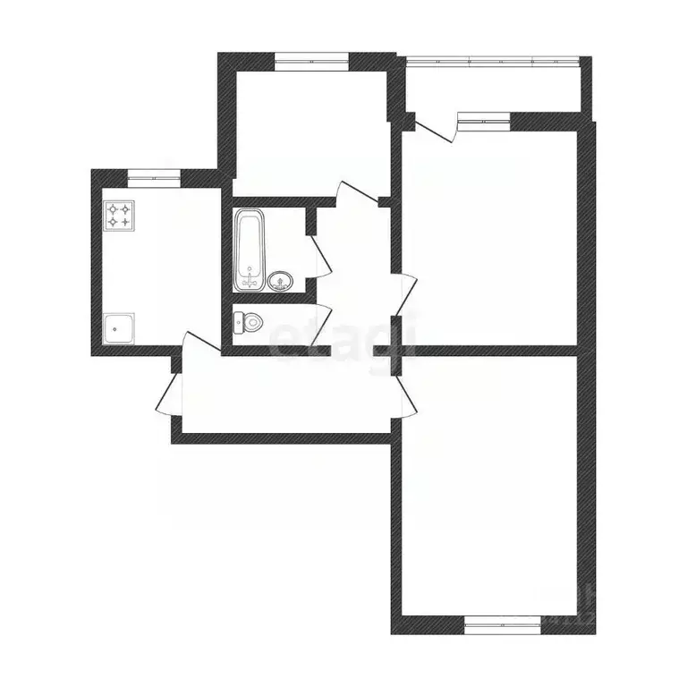 3-к кв. Белгородская область, Белгород ул. Шаландина, 17 (59.4 м) - Фото 2