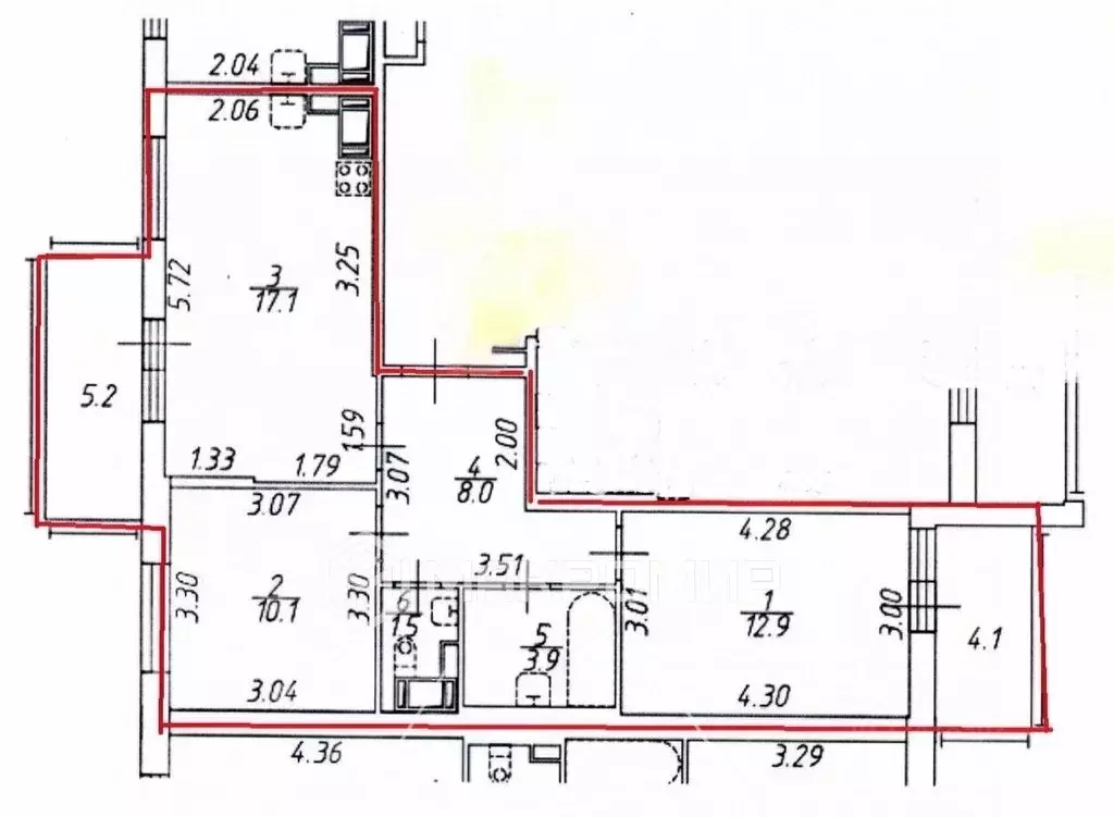 3-к кв. Санкт-Петербург просп. Буденного, 19к2 (53.5 м) - Фото 2