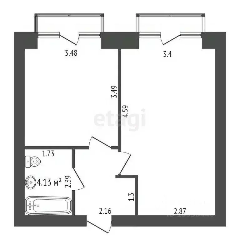 1-к кв. Тюменская область, Тюменский муниципальный округ, д. Дударева ... - Фото 2