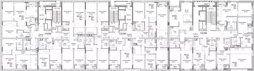 2-комнатная квартира: Нижний Новгород, Новая улица, 38 (74.9 м) - Фото 2