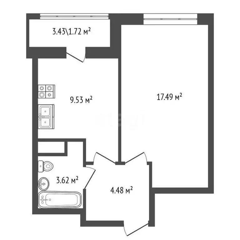 1-комнатная квартира: Мурино, улица Шувалова, 33/35 (36.84 м) - Фото 0