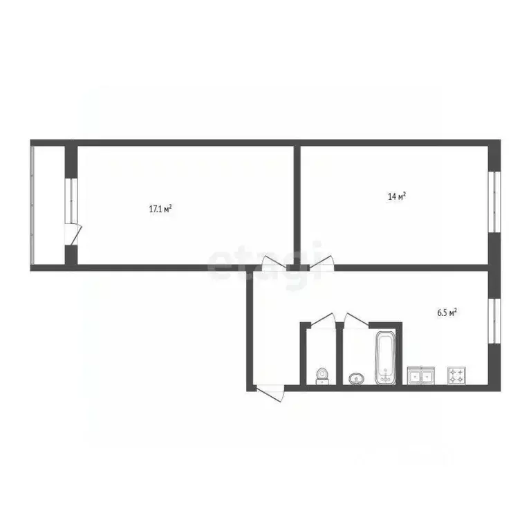 2-к кв. Мордовия, Саранск ул. Пушкина, 44 (47.2 м) - Фото 1