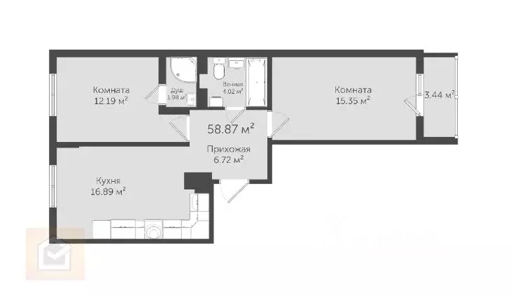2-к кв. Крым, Евпатория ул. Имени 60-летия Октября, 23 (58.9 м) - Фото 1