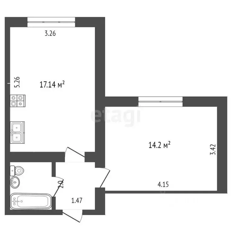 Комната Тюменская область, Тюмень Олимпийская ул., 23 (30.0 м) - Фото 1