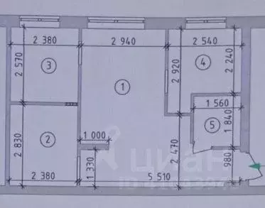 2-к кв. Тульская область, Тула Октябрьская ул., 211 (42.3 м) - Фото 1