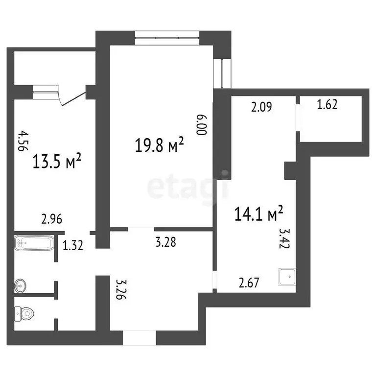 2-комнатная квартира: Воронеж, Ленинский проспект, 34 (66.3 м) - Фото 1