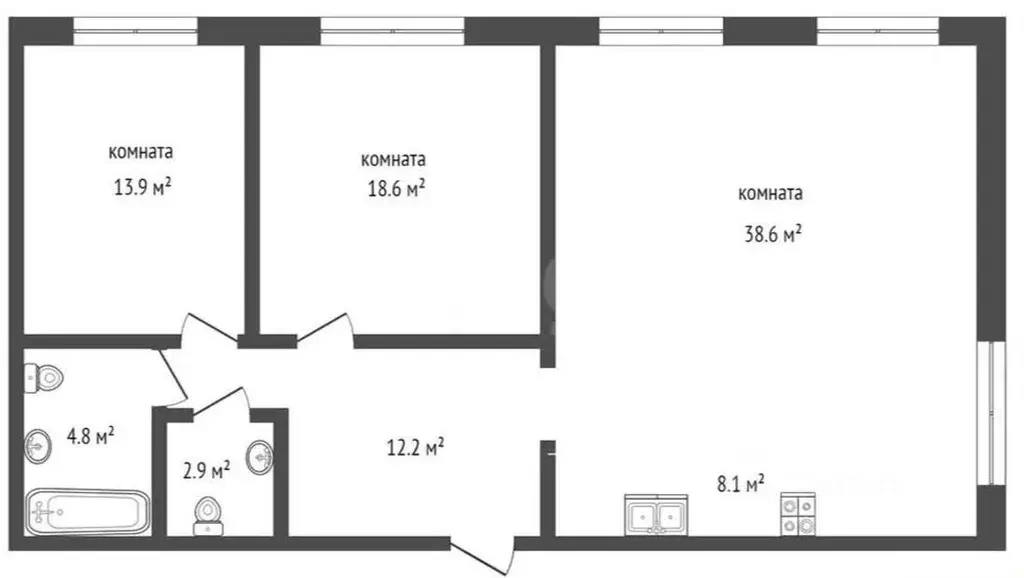 3-к кв. Тюменская область, Тюмень Новгородская ул., 14 (99.0 м) - Фото 0