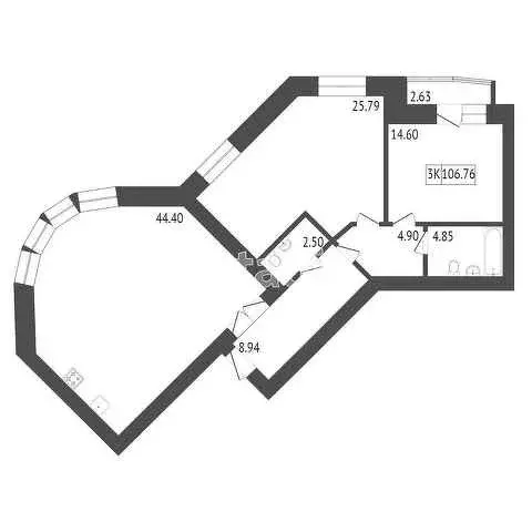 Продаётся 2-к квартира, 107.69 м - Фото 0
