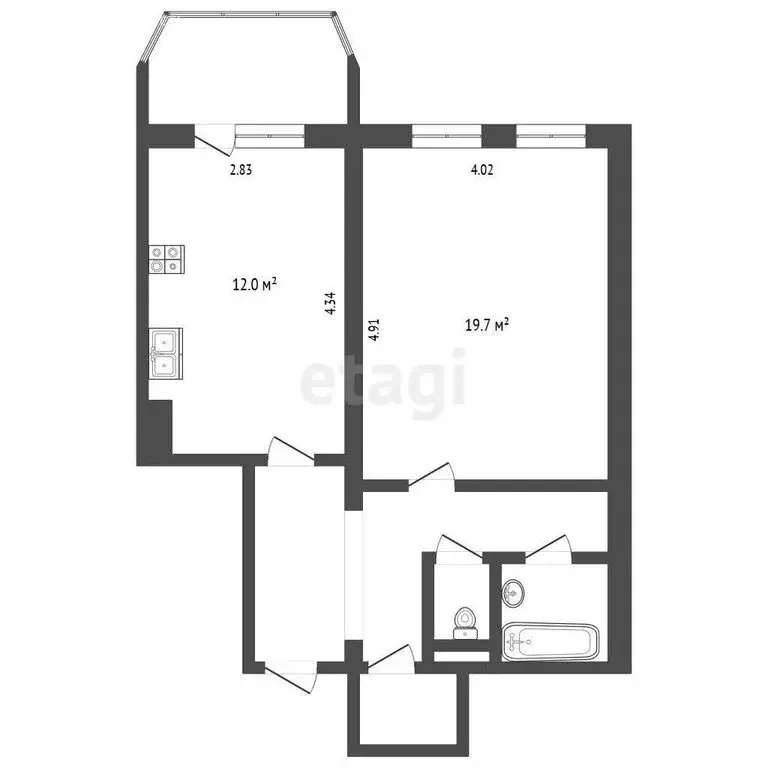1-комнатная квартира: Томск, микрорайон Солнечный, улица Обручева, 26 ... - Фото 1
