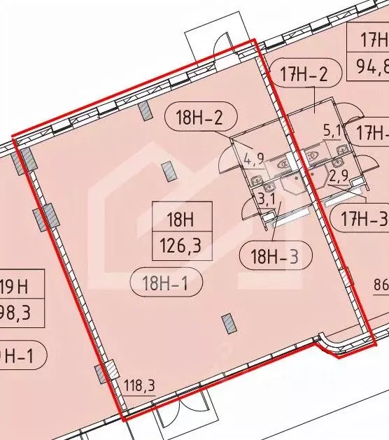 Торговая площадь в Москва Марк жилой комплекс, к3 (126 м) - Фото 2