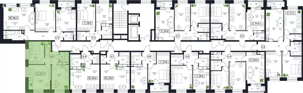 2-комнатная квартира: Пушкино, ЖК Пушкино Град (47.7 м) - Фото 1