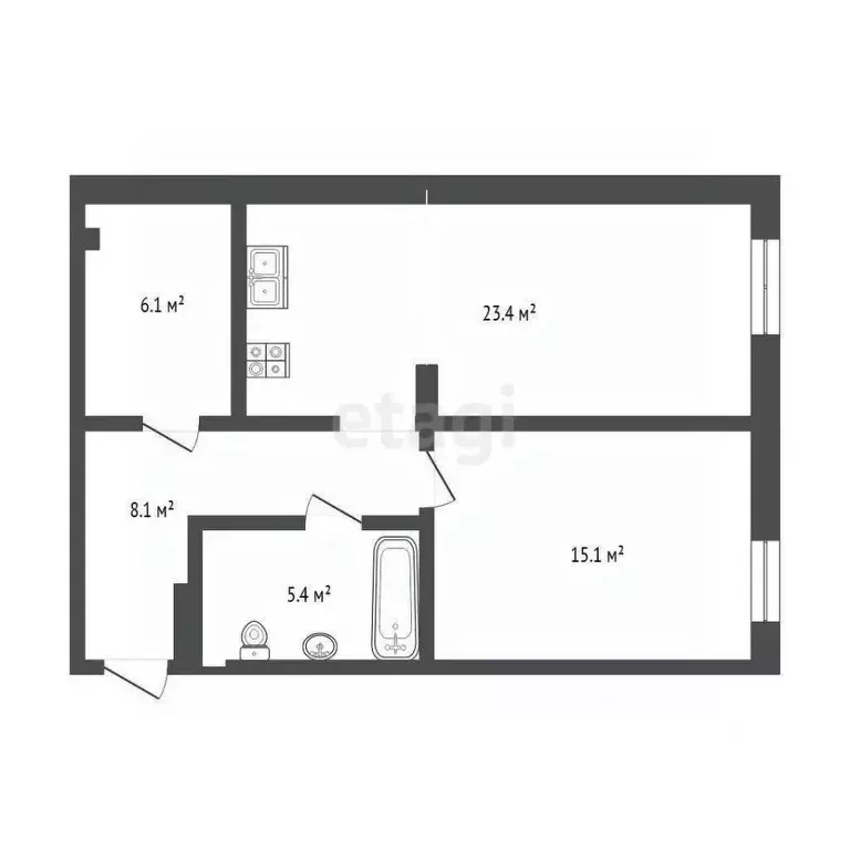 1-к кв. Тюменская область, Тюмень ул. Республики, 204к4 (58.5 м) - Фото 1