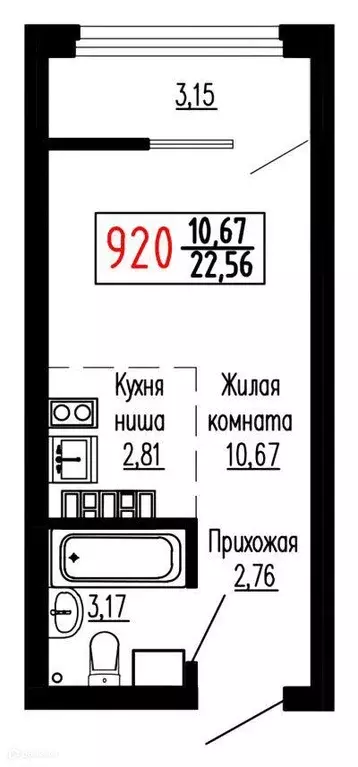 Продаётся квартира-студия, 22.6 м - Фото 0