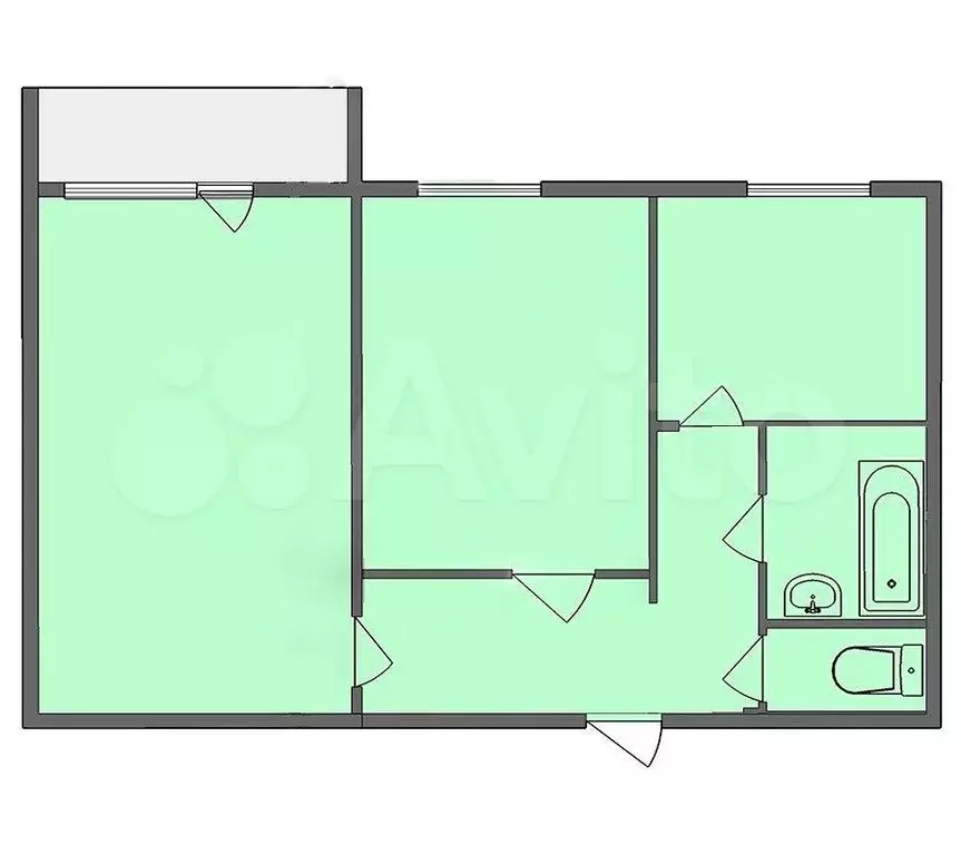 2-к. квартира, 48,5 м, 9/9 эт. - Фото 0