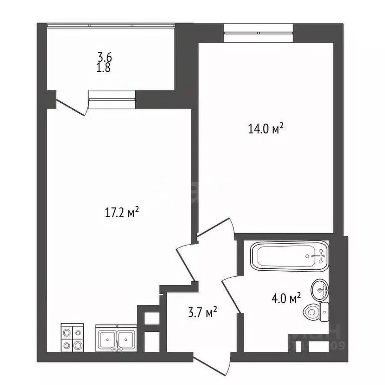 1-к кв. Мордовия, Саранск Розмарин жилой комплекс (40.7 м) - Фото 2