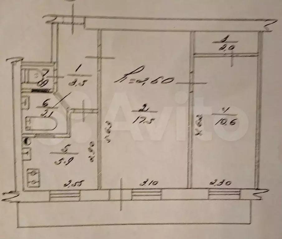 2-к. квартира, 43 м, 4/5 эт. - Фото 0