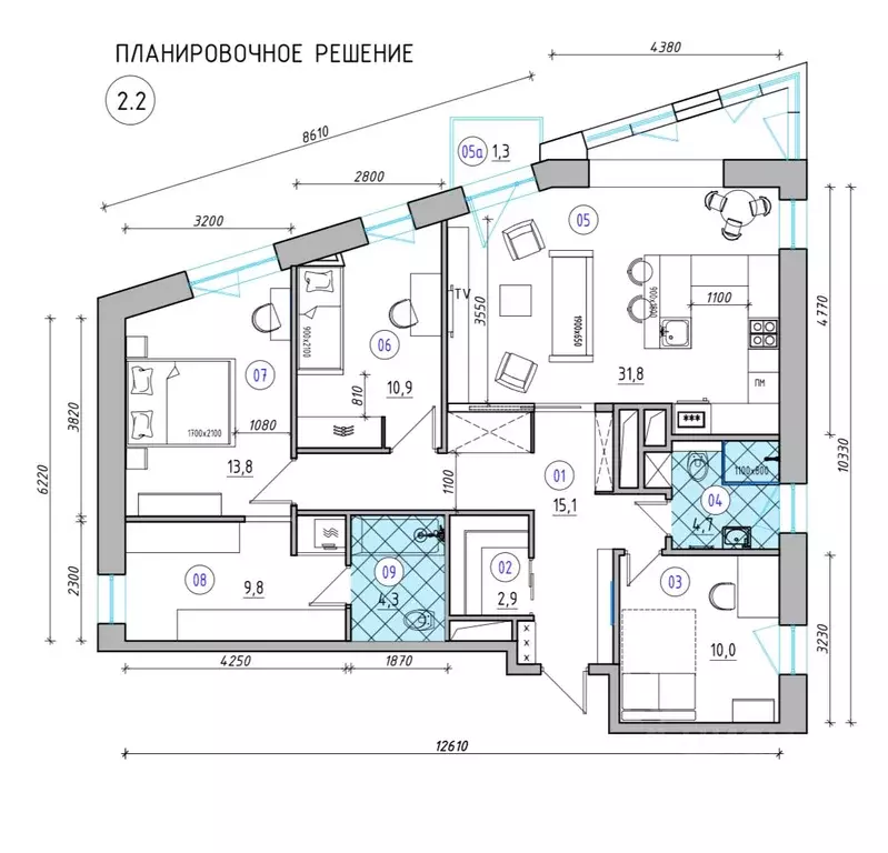 4-к кв. Москва ул. Ефремова, 10к1 (102.0 м) - Фото 2