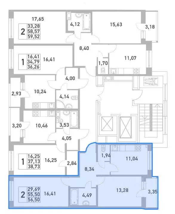 2-к кв. Санкт-Петербург ул. Александра Матросова, 8к1 (56.5 м) - Фото 1