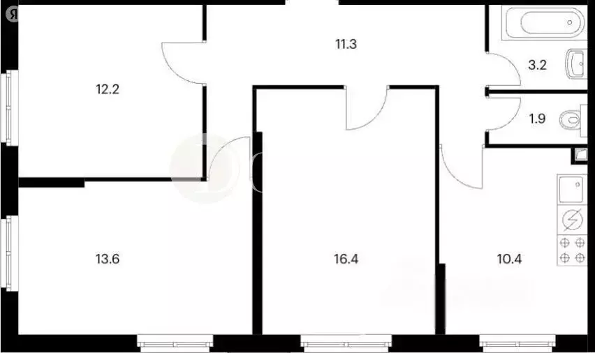 3-комнатная квартира: Москва, Муравская улица, 44к2 (69 м) - Фото 1