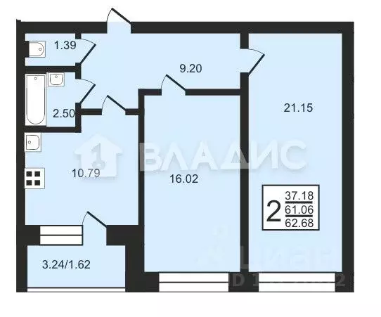 2-к кв. Коми, Сыктывкар ул. Панева, 8 (62.68 м) - Фото 1