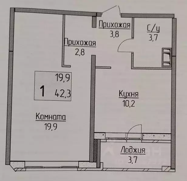 1-к кв. Ярославская область, Ярославль ул. Ньютона, 31к2 (40.4 м) - Фото 1