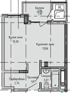 Студия Крым, Евпатория ул. 9 Мая, 39 (33.12 м) - Фото 0