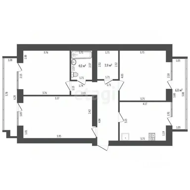 3-к кв. Севастополь ул. Вакуленчука, 28 (82.0 м) - Фото 2
