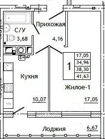 1-к кв. Смоленская область, Смоленск ул. Крупской (41.63 м) - Фото 0