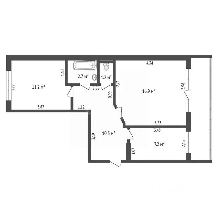 2-к кв. Амурская область, Благовещенский район, с. Игнатьево Новая ... - Фото 2