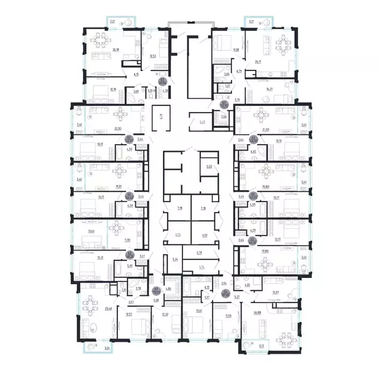 3-к кв. Тульская область, Тула ул. Сурикова, 22 (87.65 м) - Фото 1