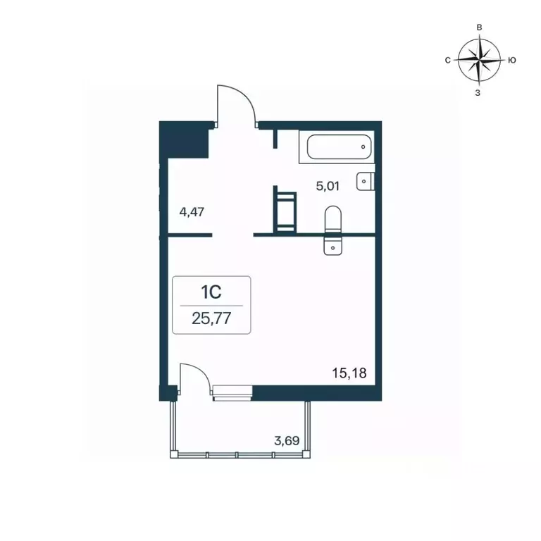 Студия Ленинградская область, Всеволожский район, Заневское городское ... - Фото 1