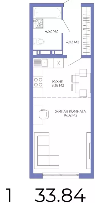 Продаётся квартира-студия, 34 м - Фото 0