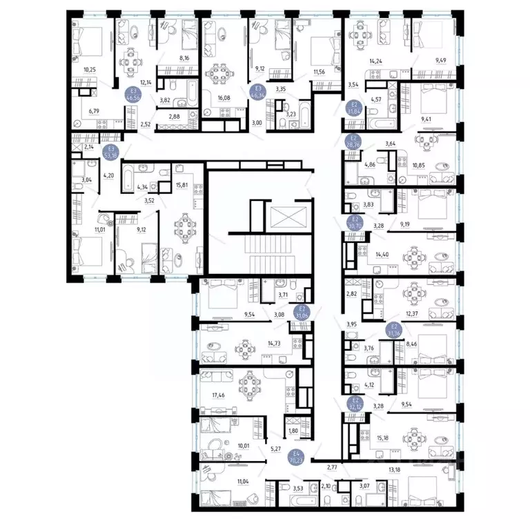 2-к кв. Рязанская область, Рязань 9-10-й кв-л,  (46.56 м) - Фото 2