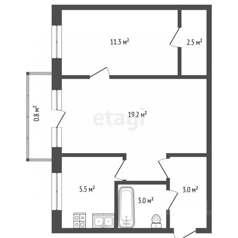 2-к кв. Нижегородская область, Нижний Новгород ул. Лескова, 11 (45.3 ... - Фото 2