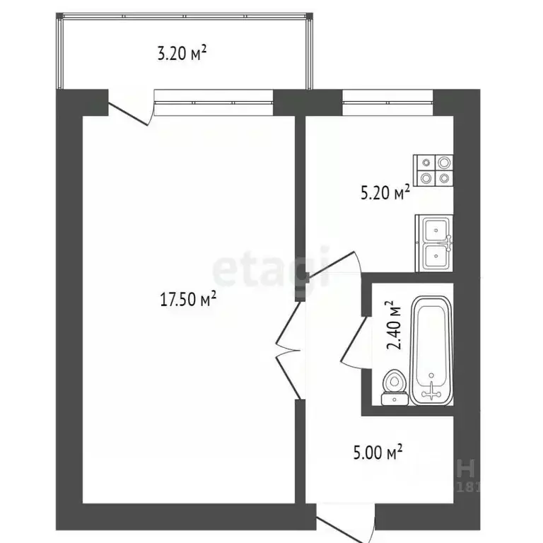 1-к кв. Ростовская область, Ростов-на-Дону ул. Миронова, 3/2 (31.0 м) - Фото 1