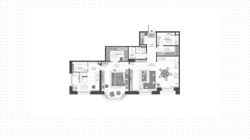 2-к кв. Москва пер. 1-й Тружеников, 12А (101.0 м) - Фото 1