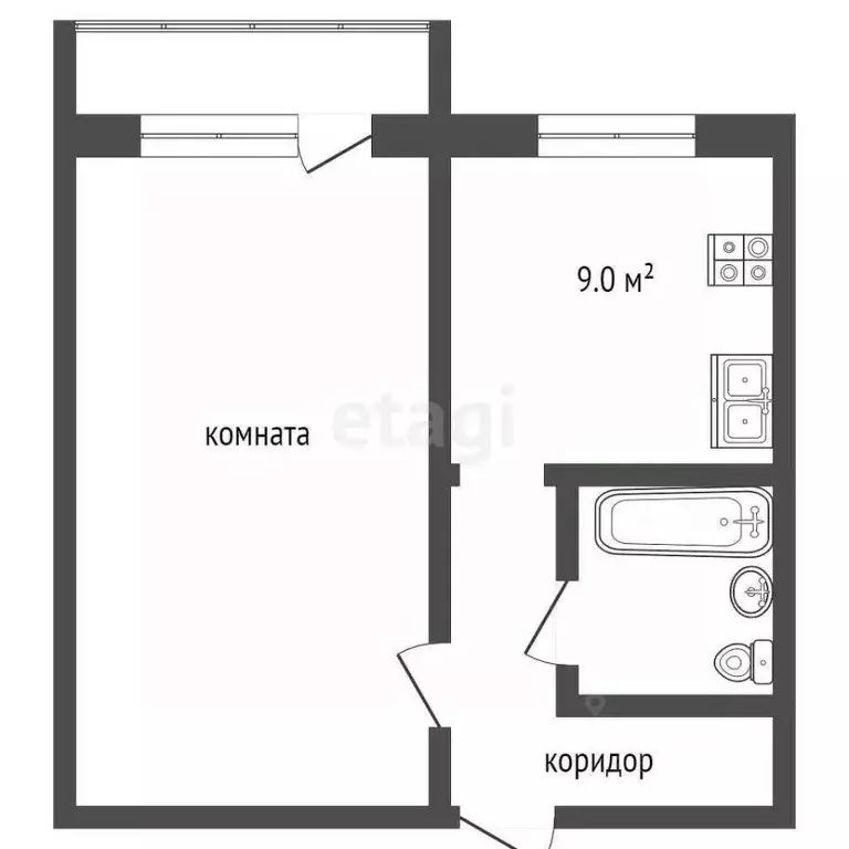 1-к кв. Ростовская область, Таганрог Вишневая ул., 54-1 (38.1 м) - Фото 2