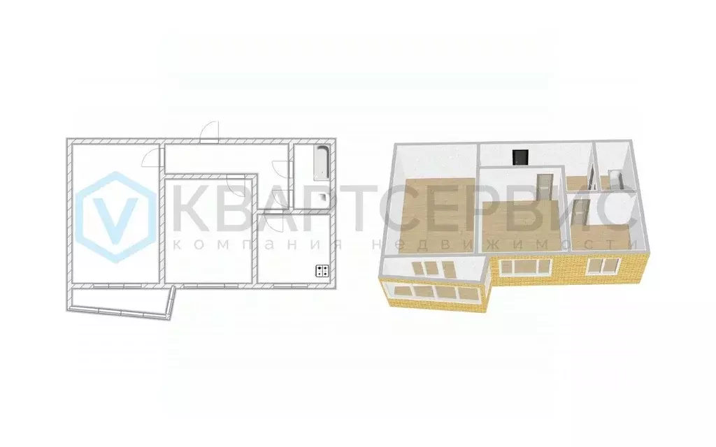 2-к кв. Омская область, Омск ул. Дианова, 21 (52.5 м) - Фото 2