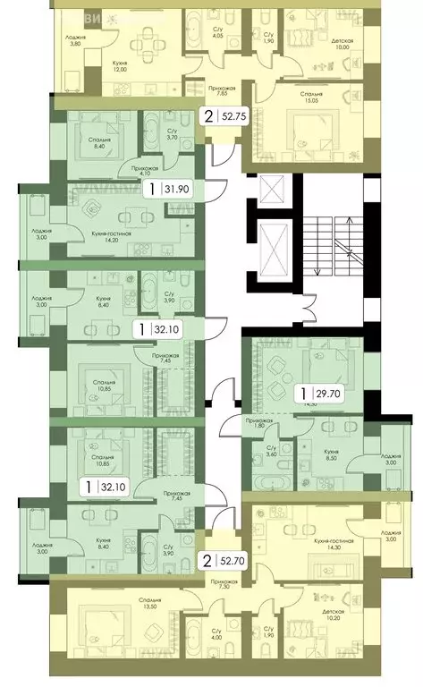 1-комнатная квартира: Смоленск, посёлок Загорье, ЖК Загорье (32.1 м) - Фото 1