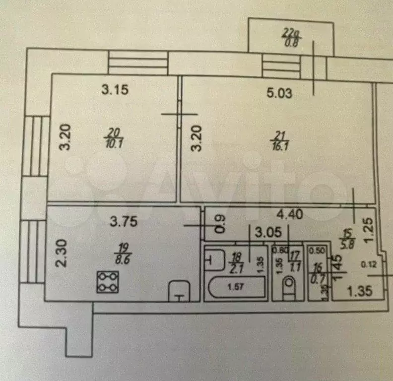 2-к. квартира, 45,3 м, 3/9 эт. - Фото 0